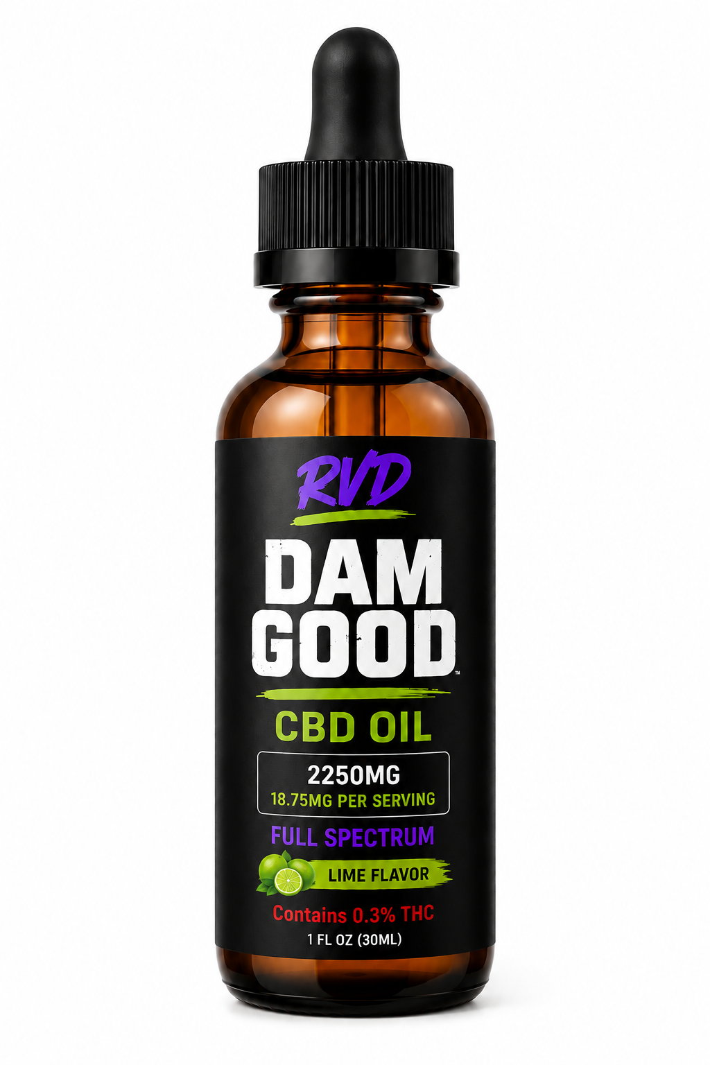 Pre Order! DAM GOOD CBD Full Spectrum Oil Tincture - Fresh Lime