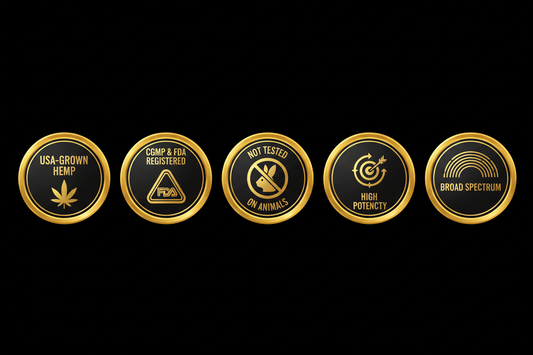 DAM GOOD CBD 5 Certification Badges
